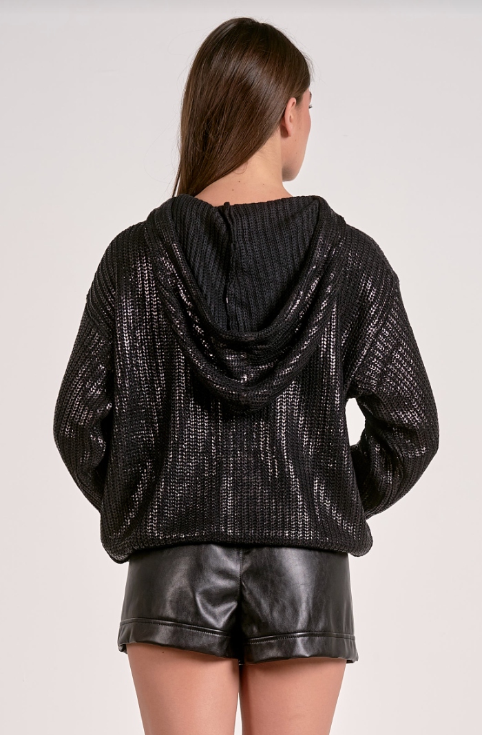 Mariah Metallic Knit Hoodie