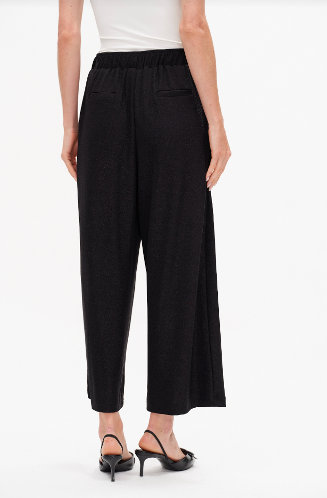 Christian Lurex Tie Front Wide Leg Knit Pant