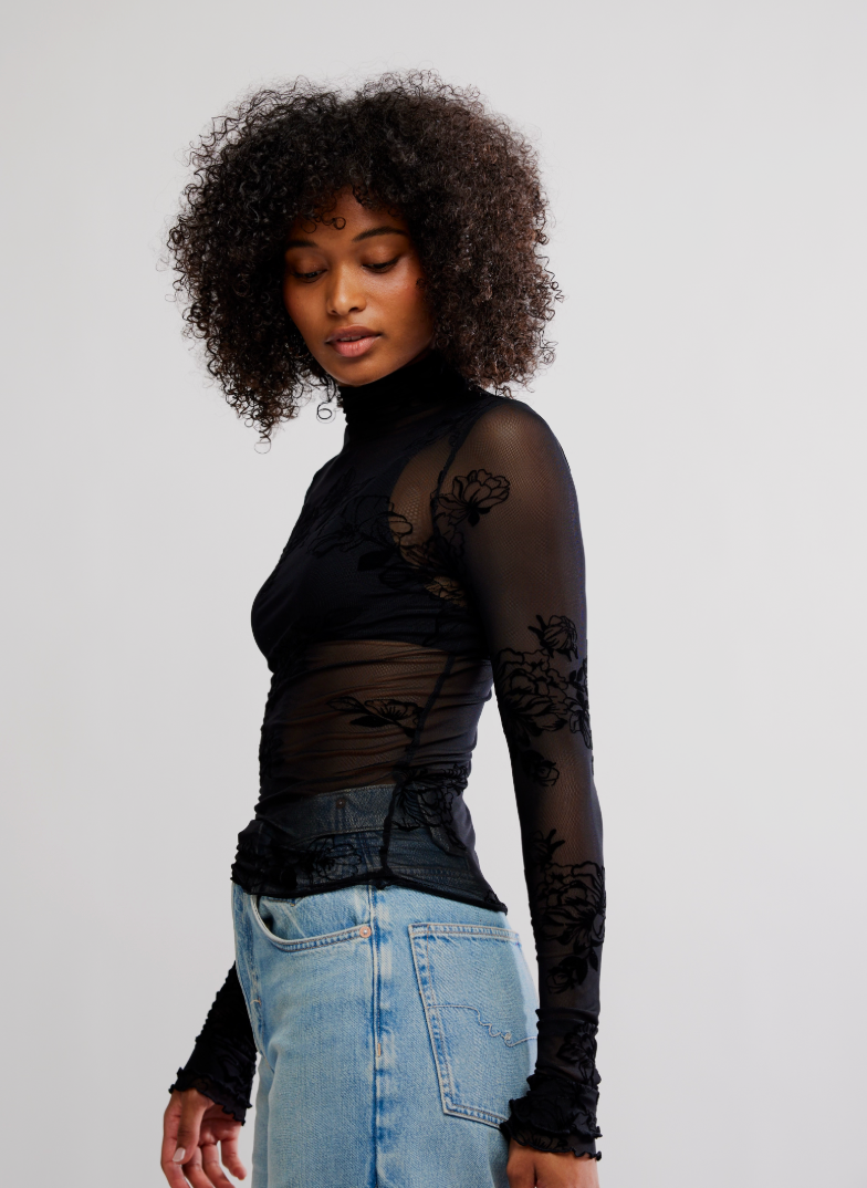 Kyla Velvet Lace Layering Top