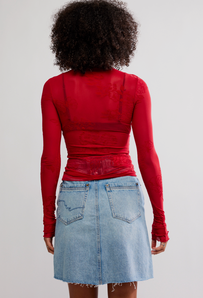 Kyla Velvet Lace Layering Top