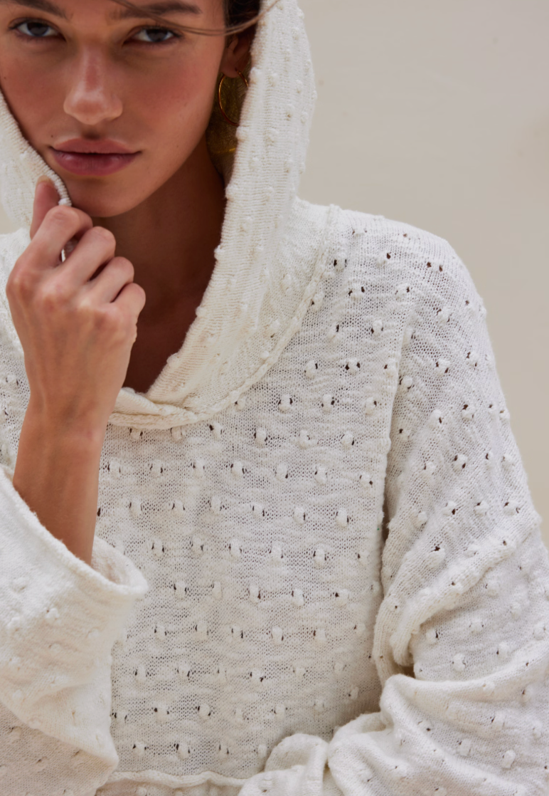 Arya Textured Knit Hoodie