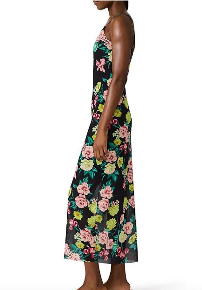 Giselly Ditsy Floral Mesh Midi Dress