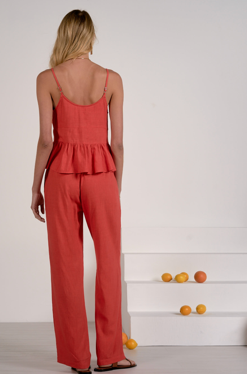 Tiana Tie Front Woven Tank