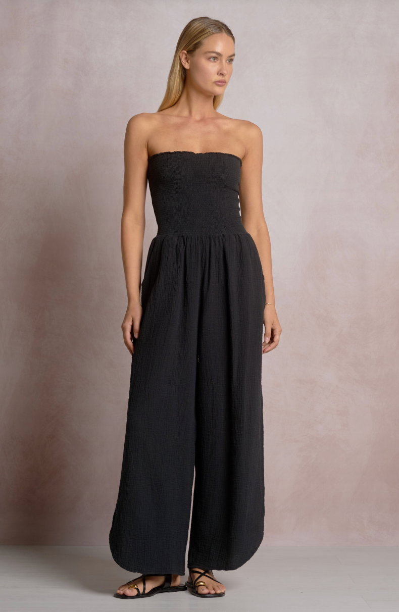 Sonia Strapless Smocked Jumpsuit