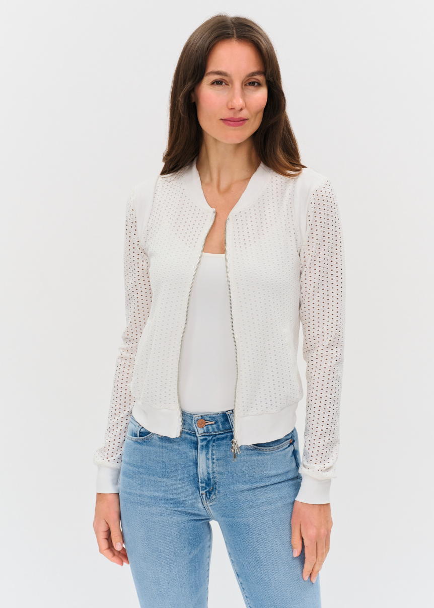 The Cutout Open Knit Zip Up