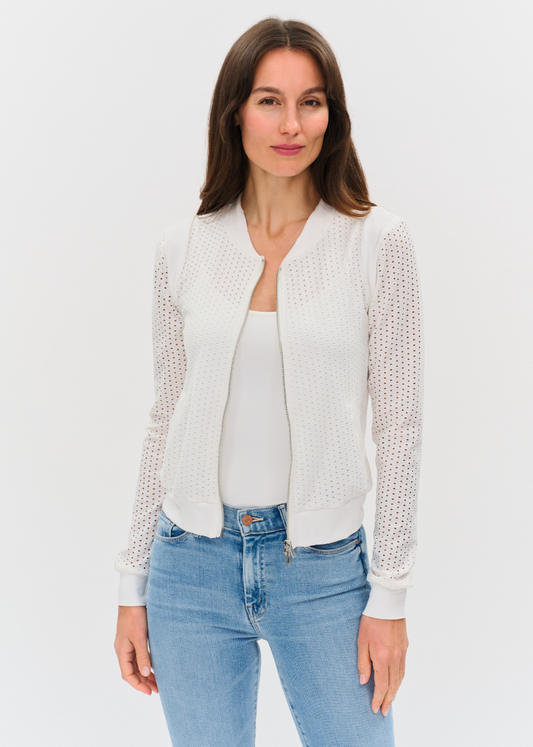 The Cutout Open Knit Zip Up