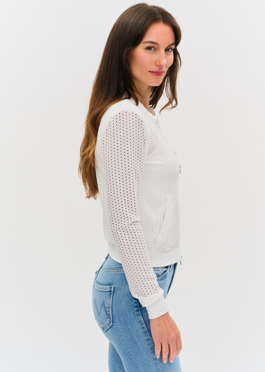 The Cutout Open Knit Zip Up