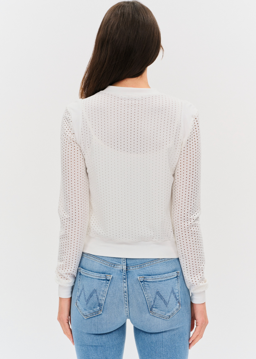 The Cutout Open Knit Zip Up
