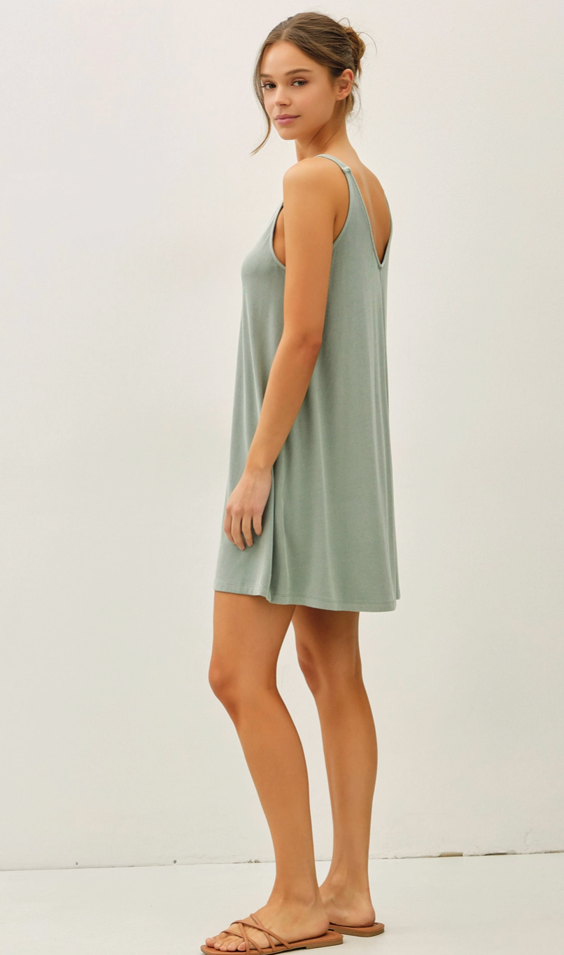 Lori Ribbed V-Neck Knit Dress