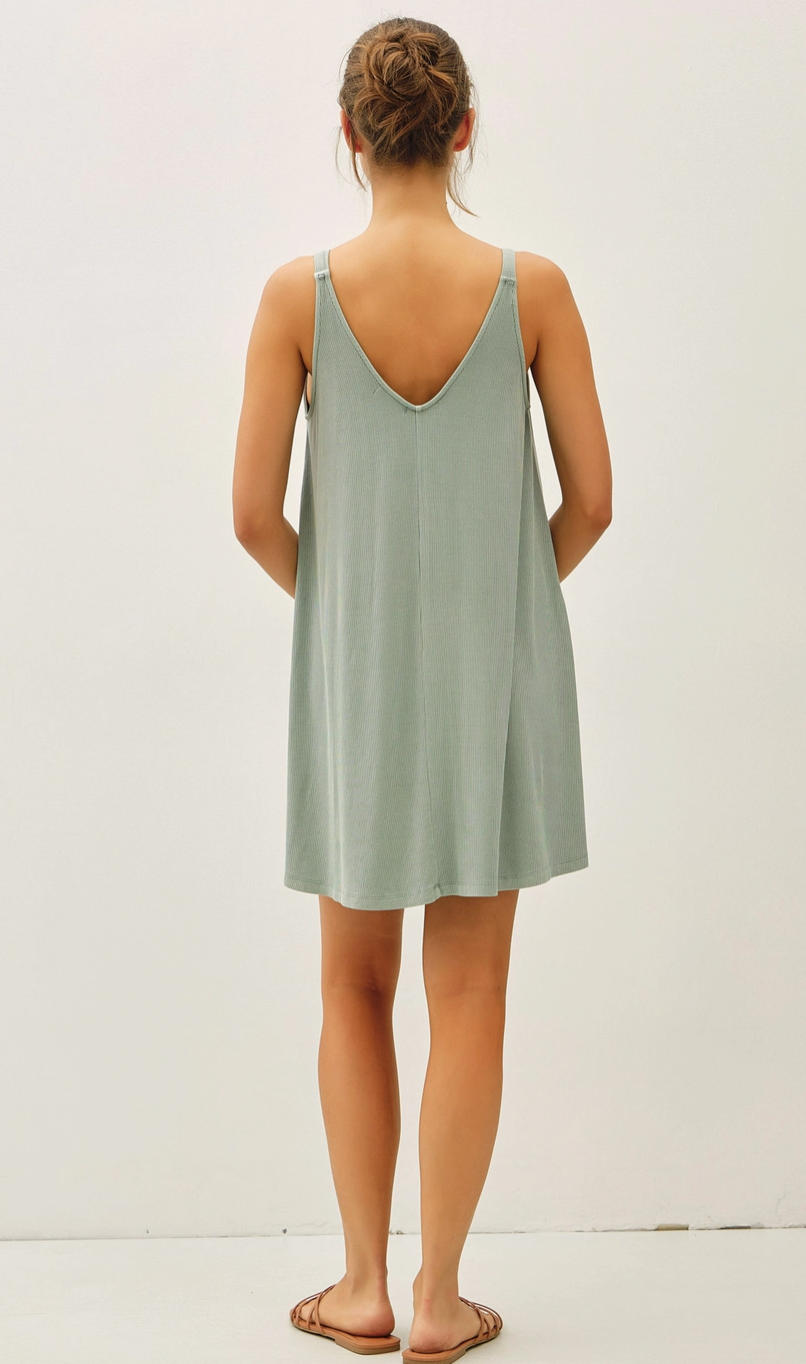 Lori Ribbed V-Neck Knit Dress