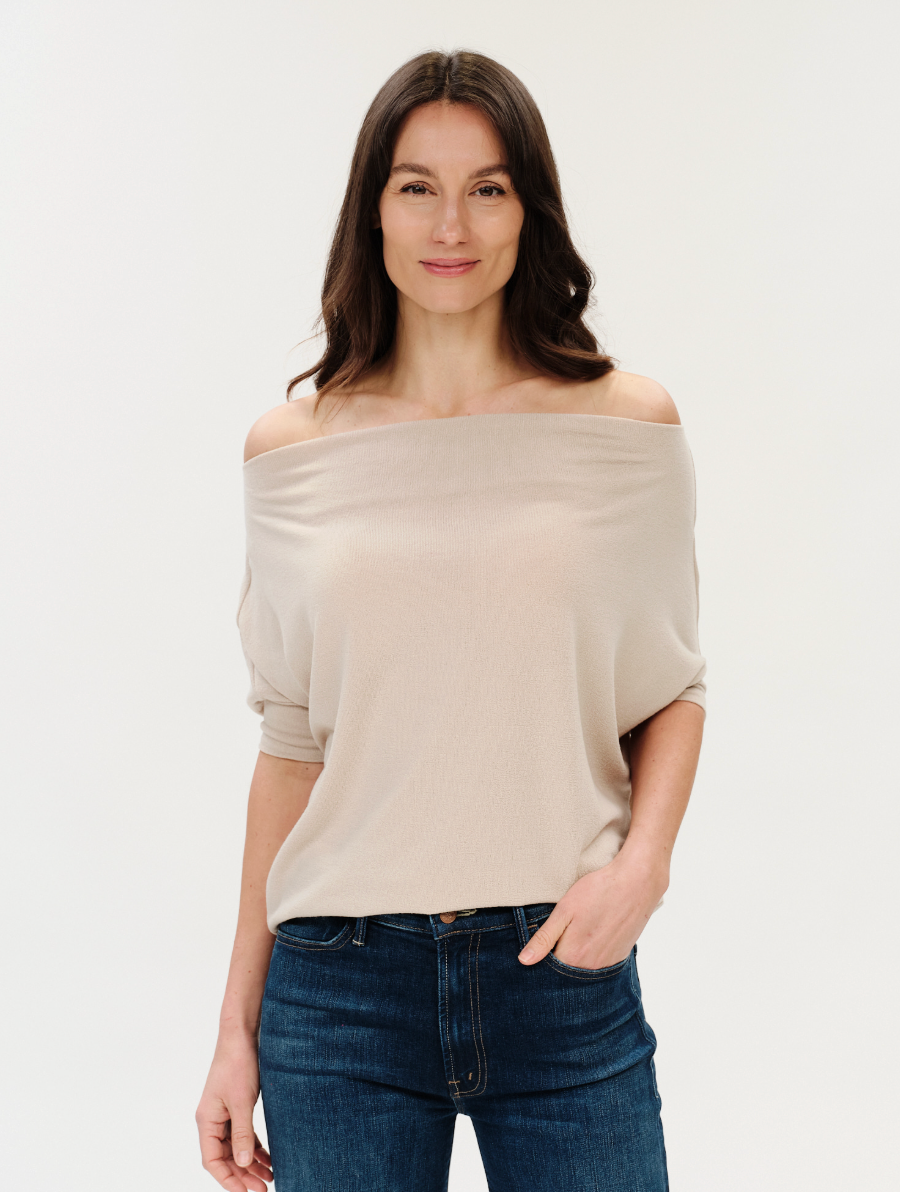 Maci Short Sleeve Convertible Knit Top
