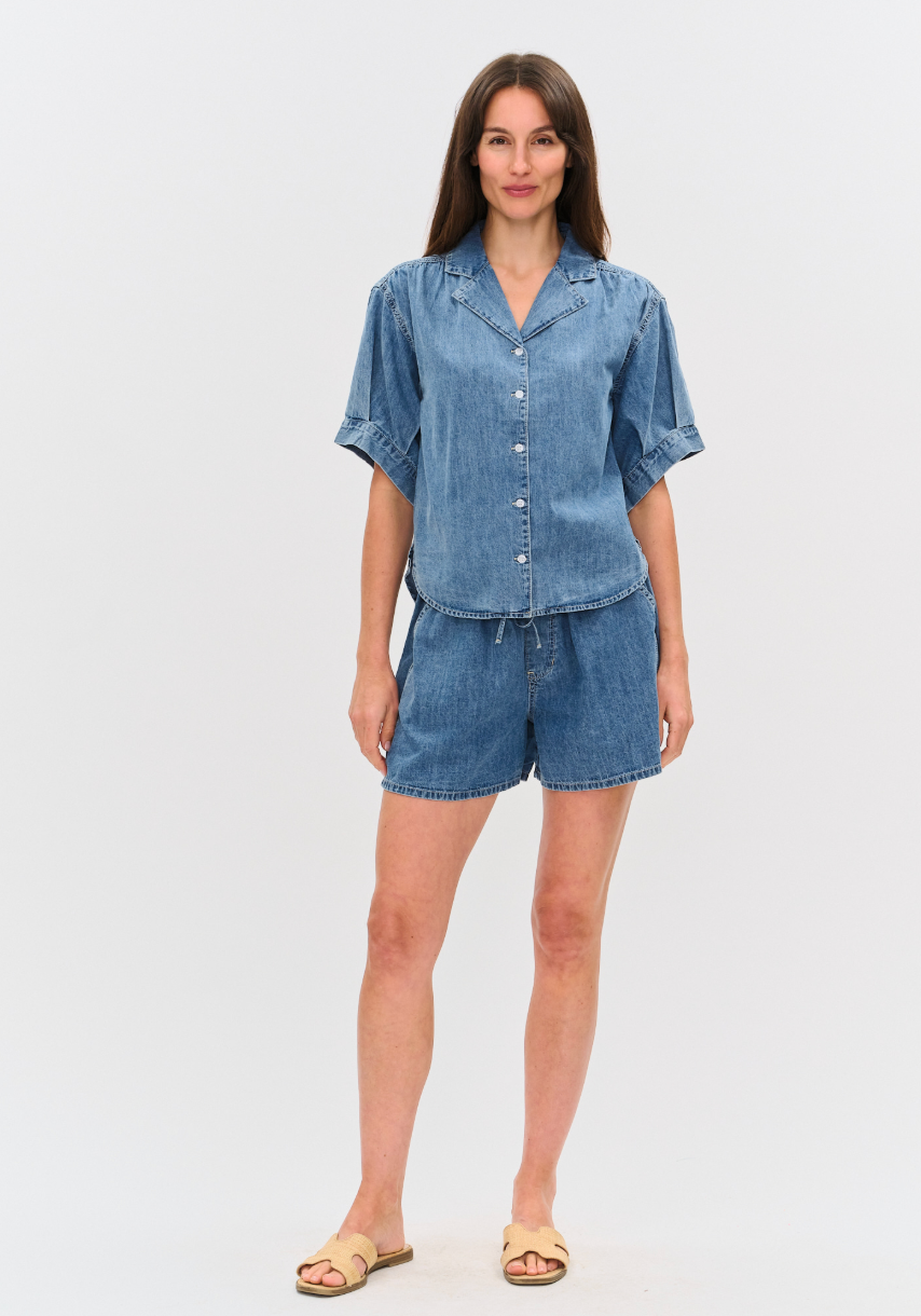 Emma Denim Elastic Waist Short