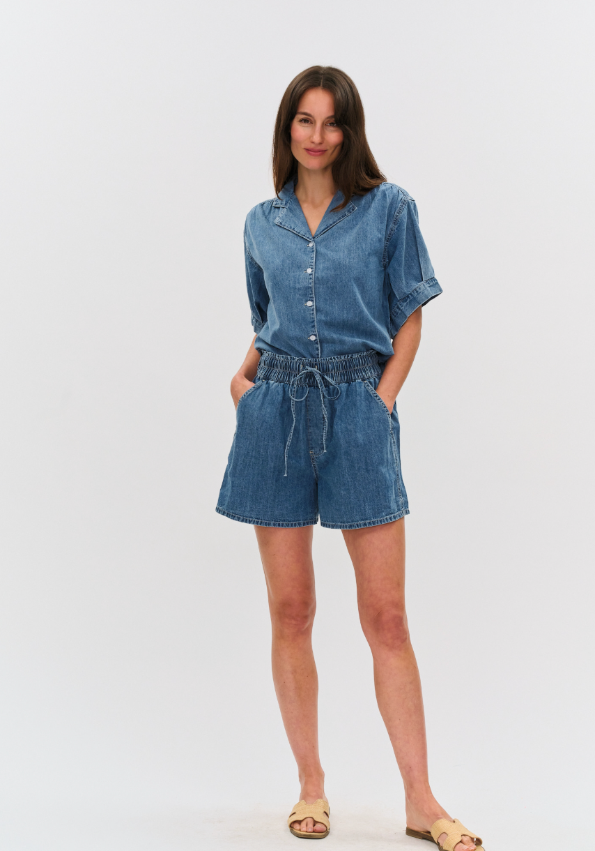 Emma Denim Elastic Waist Short