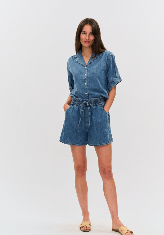 Emma Denim Elastic Waist Short