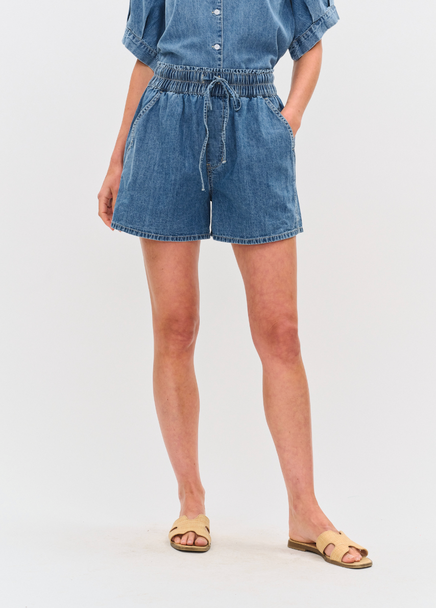 Emma Denim Elastic Waist Short