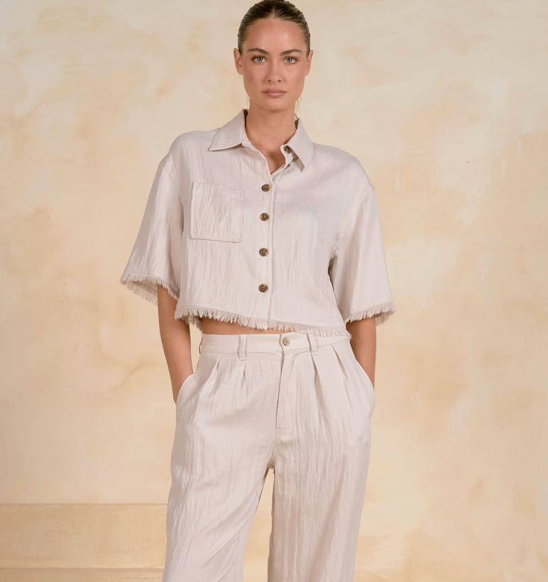 Antonia Fray Hem Woven Button Down