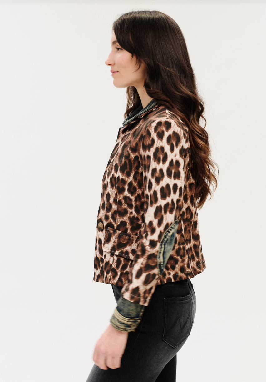 Clarissa Mixed Media Denim Jacket