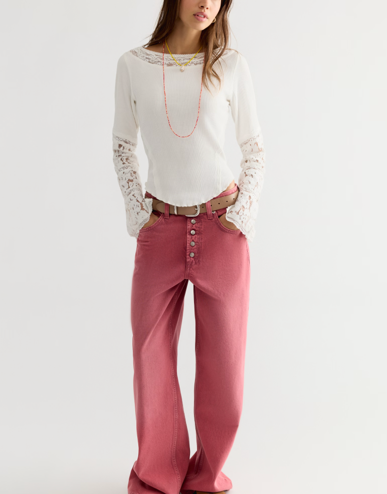 Amber Lace Cuff Top