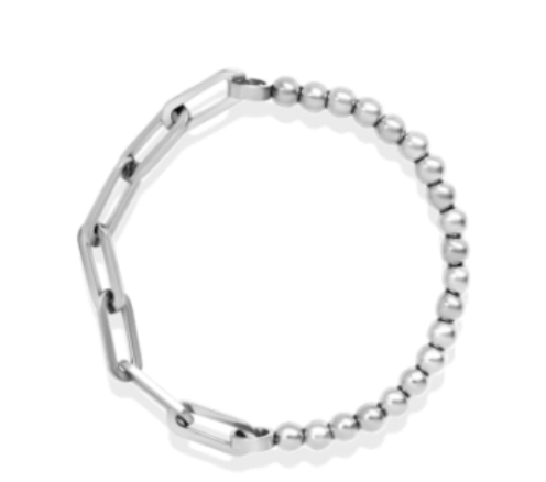 Half & Half Stretch Beaded Bracelet