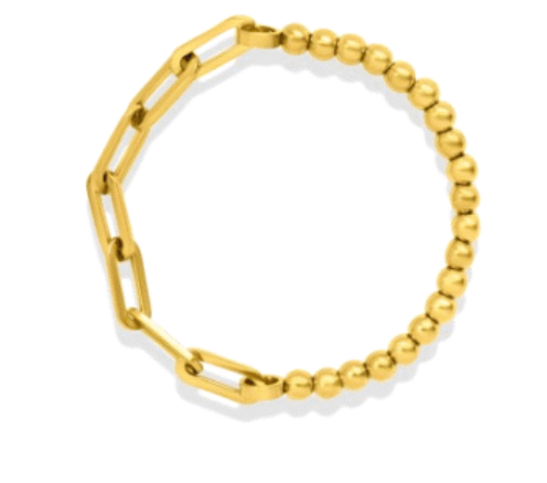 Half & Half Stretch Beaded Bracelet