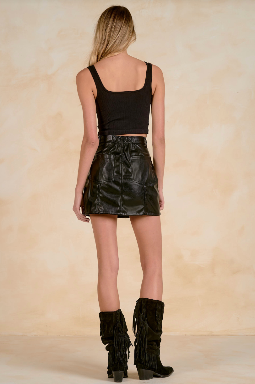 Brea Vegan Leather Mini Skirt