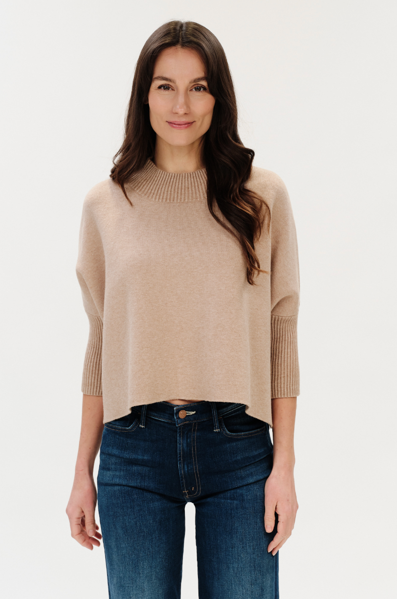 Oslo Funnel Neck 3/4 Sleeve Sweater