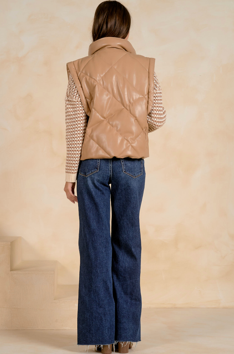 Tibby Quilted Vegan Leather Vest