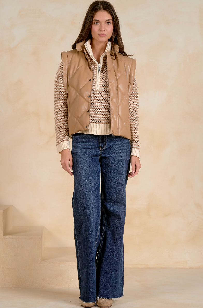 Tibby Quilted Vegan Leather Vest