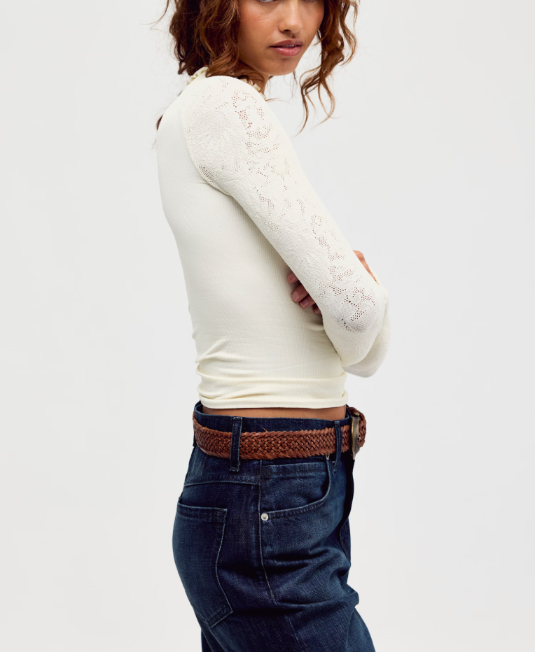 Mixed Feelings Mock Neck LS Top