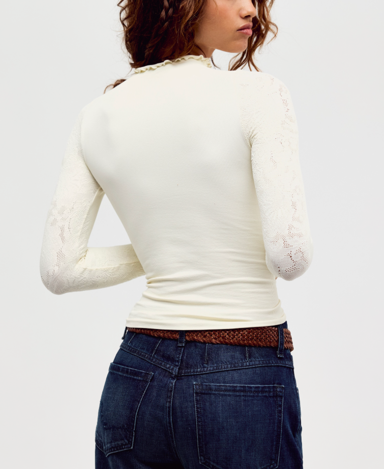 Mixed Feelings Mock Neck LS Top