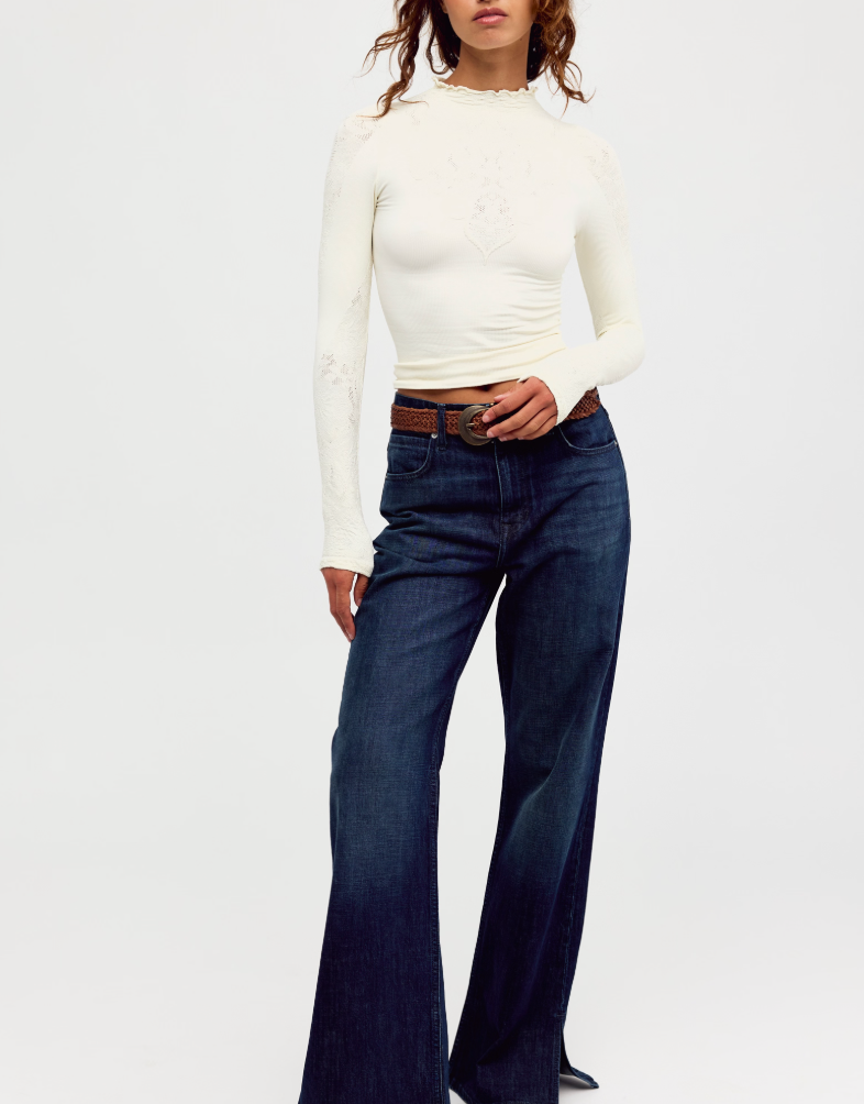 Mixed Feelings Mock Neck LS Top