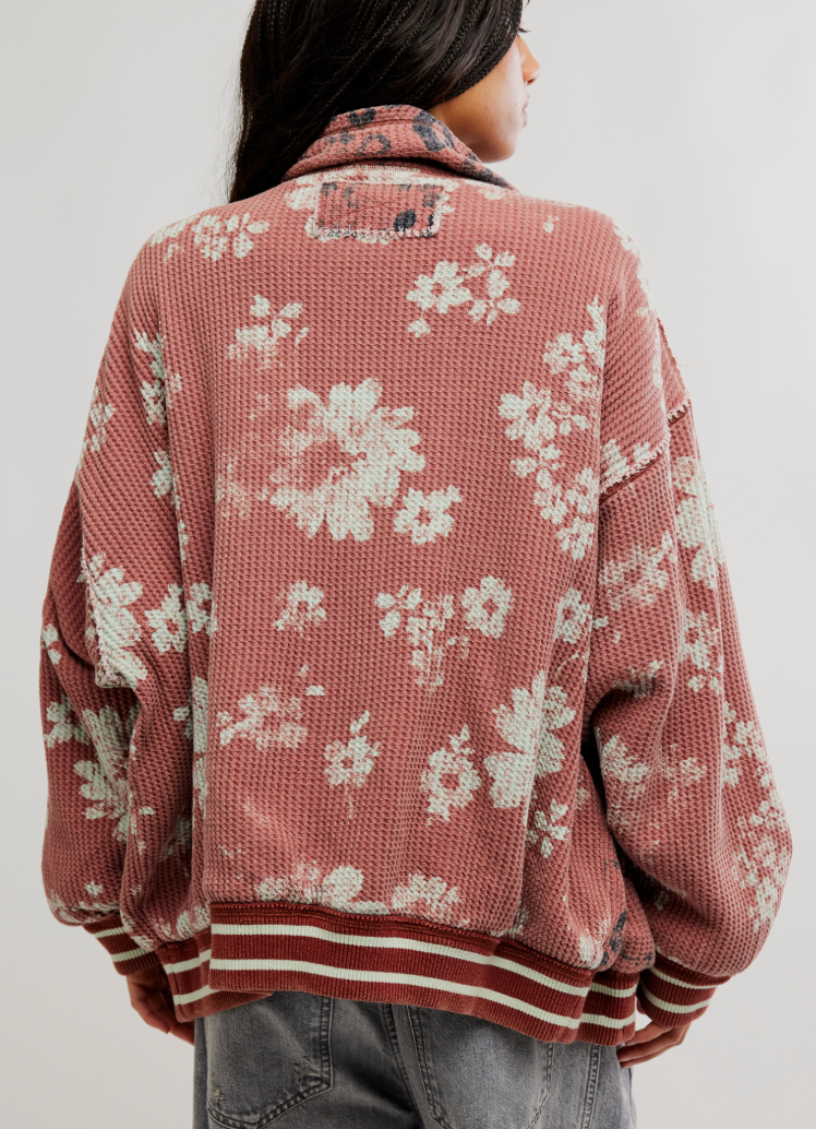 Print Mix Zip Up Cardi