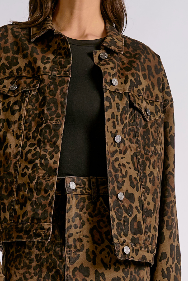 Safari Printed Collared Denim Jacket