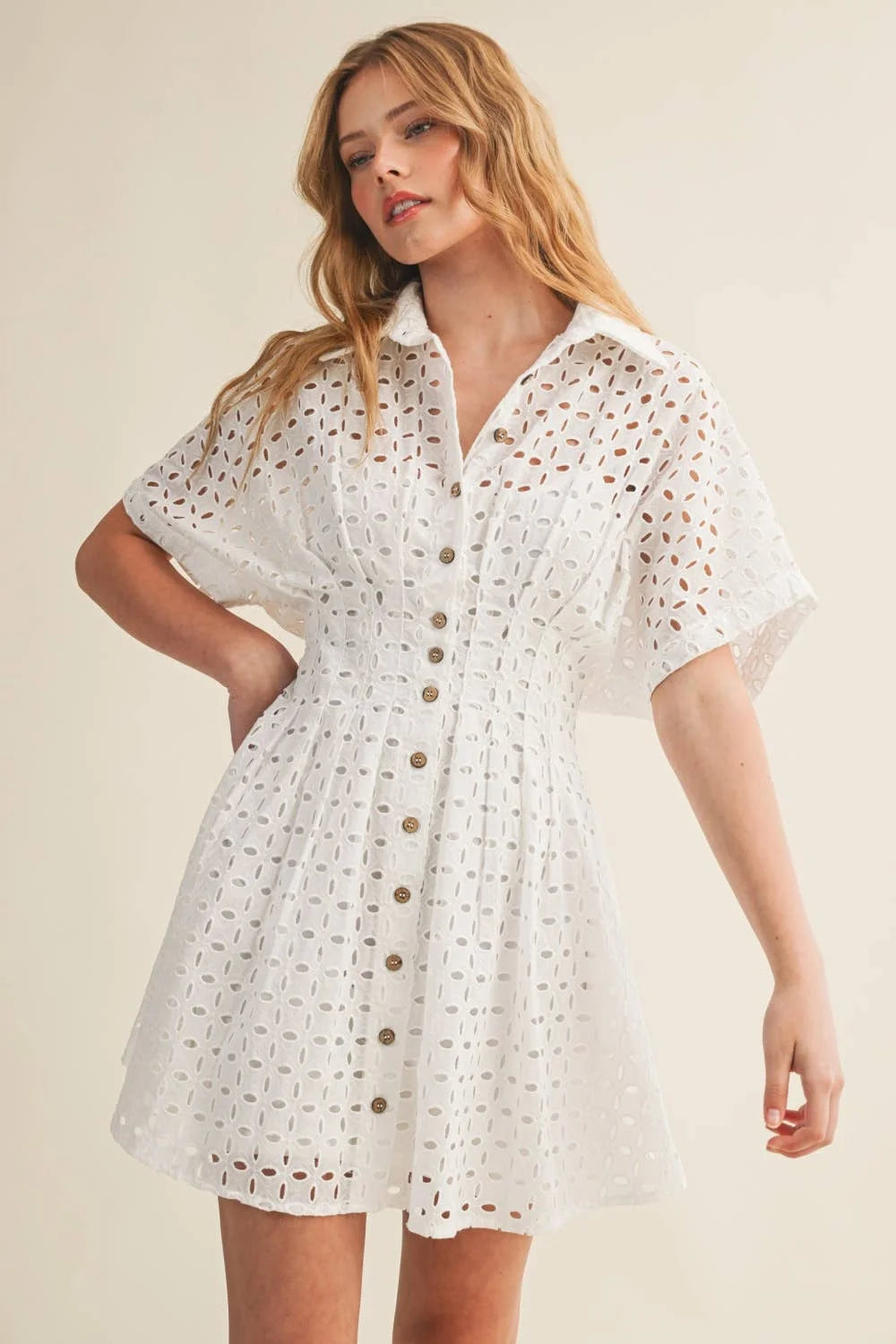 Cali Eyelet Shirt Dress