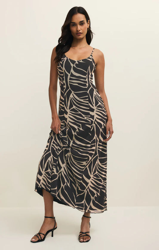Charisma Palm Mesh Maxi Dress