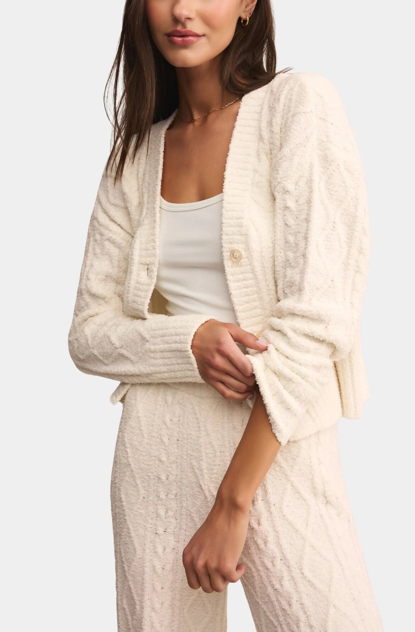 Teddy Cable Knit Cardigan