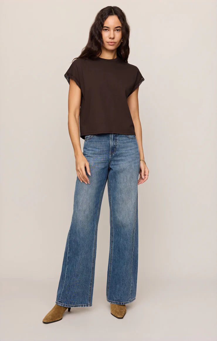 Marika Lace Trim Muscle Tee