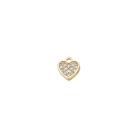 18k Mini Crystal Heart Charm