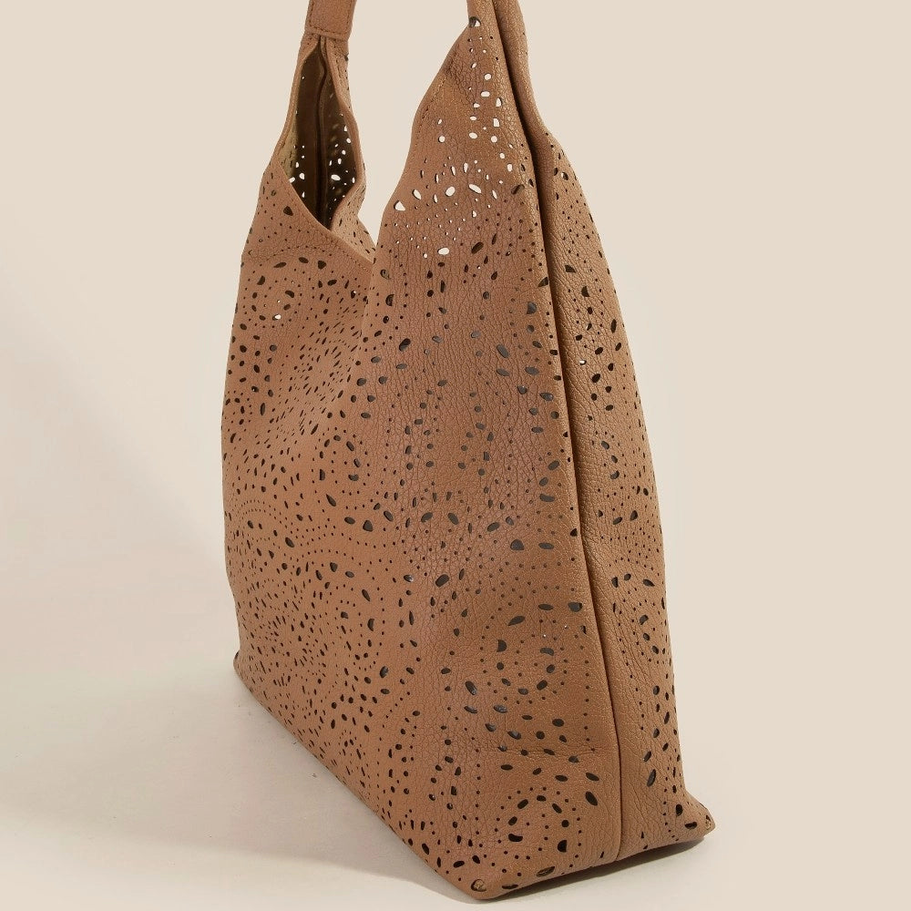 Cutout Faux Leather Shoulder Bag