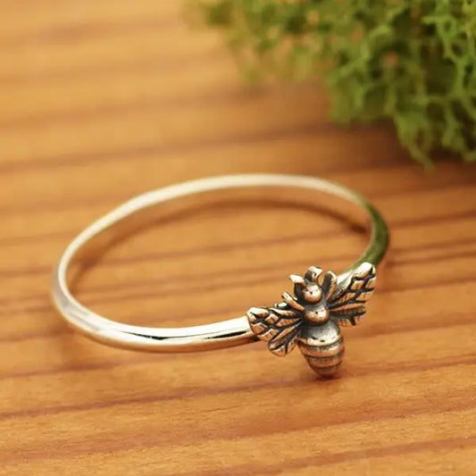 Sterling Silver Tiny Bee Ring