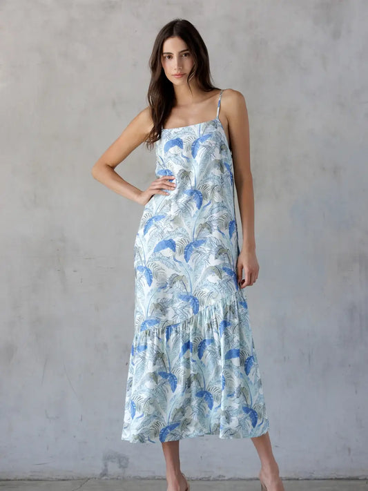 Opal Botanical Print Midi Dress