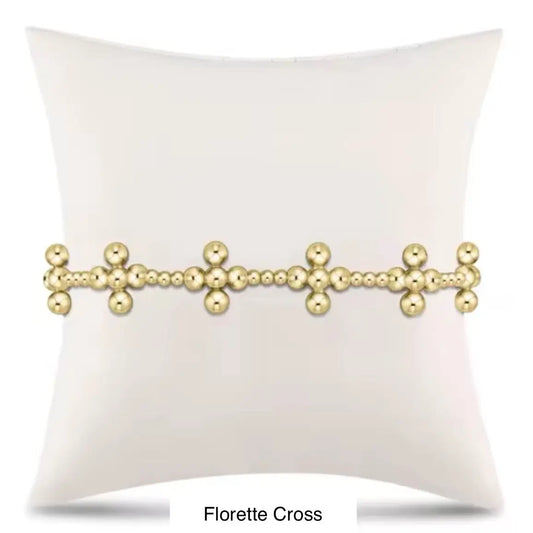 Florette Cross Beaded Waterproof Non-Tarnish Bracelet