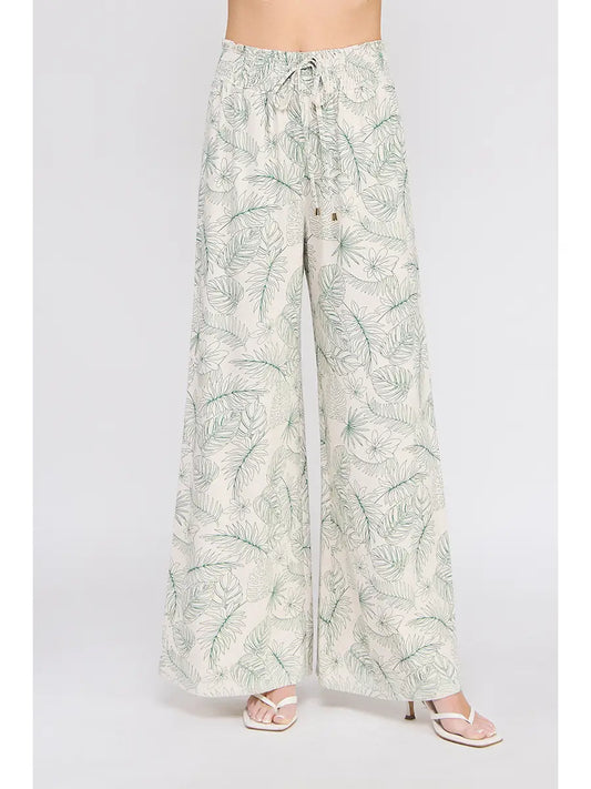 Brynlee Printed Linen Wide Leg Pant