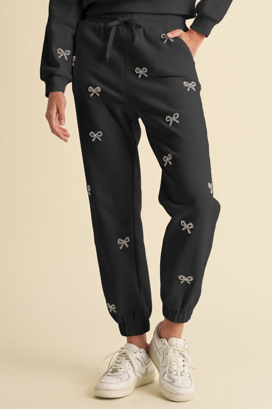 Stella Jewel Bow Cotton Joggers