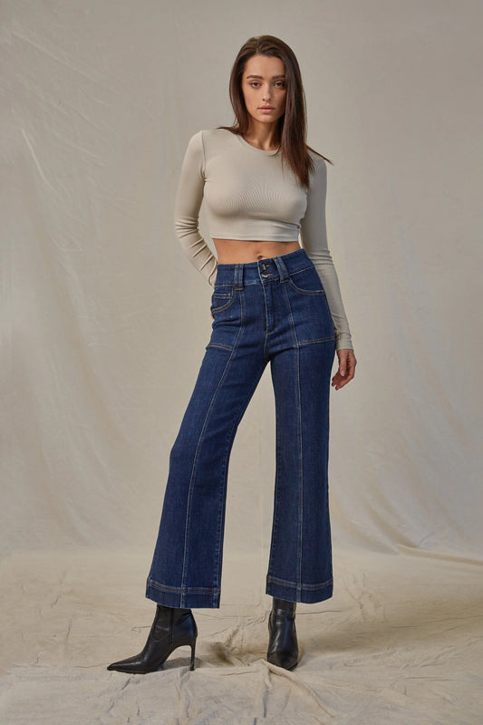 Whitley Super High Rise Wide Crop Denim