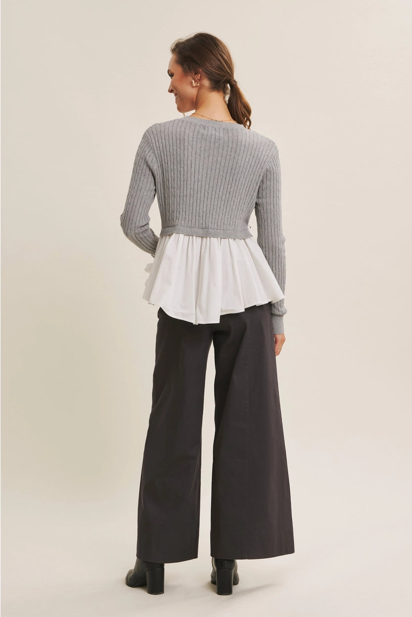 Sadie Cable Knit Peplum Top