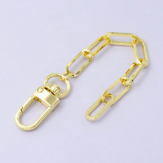 24K Gold Filled Paperclip Chain Link Bag Purse Charm