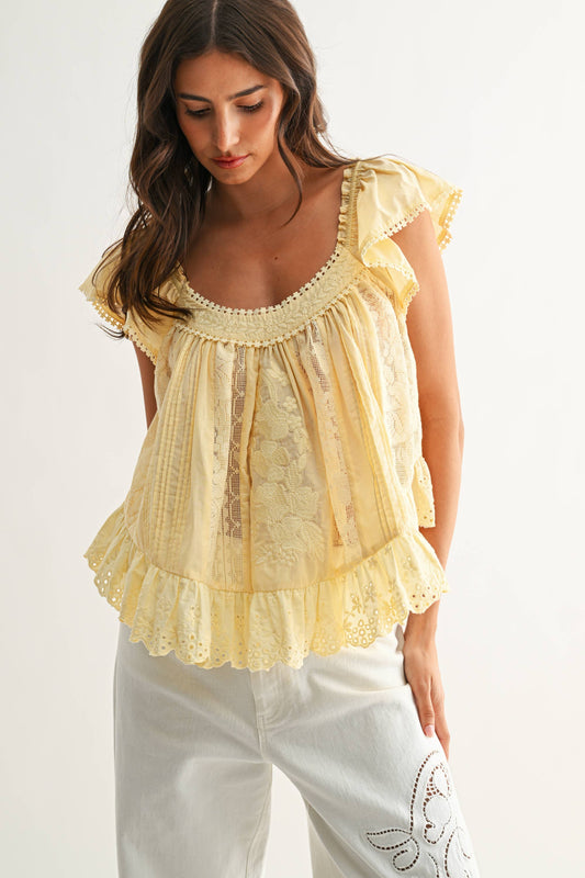 Gia Embroidered Lace Blouse