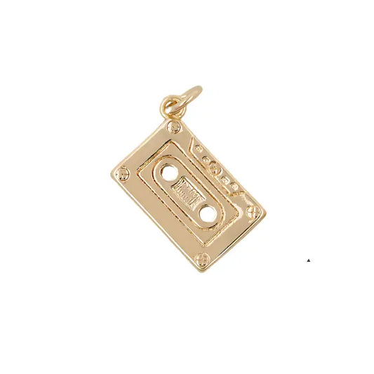 14k Cassette Tape Charm