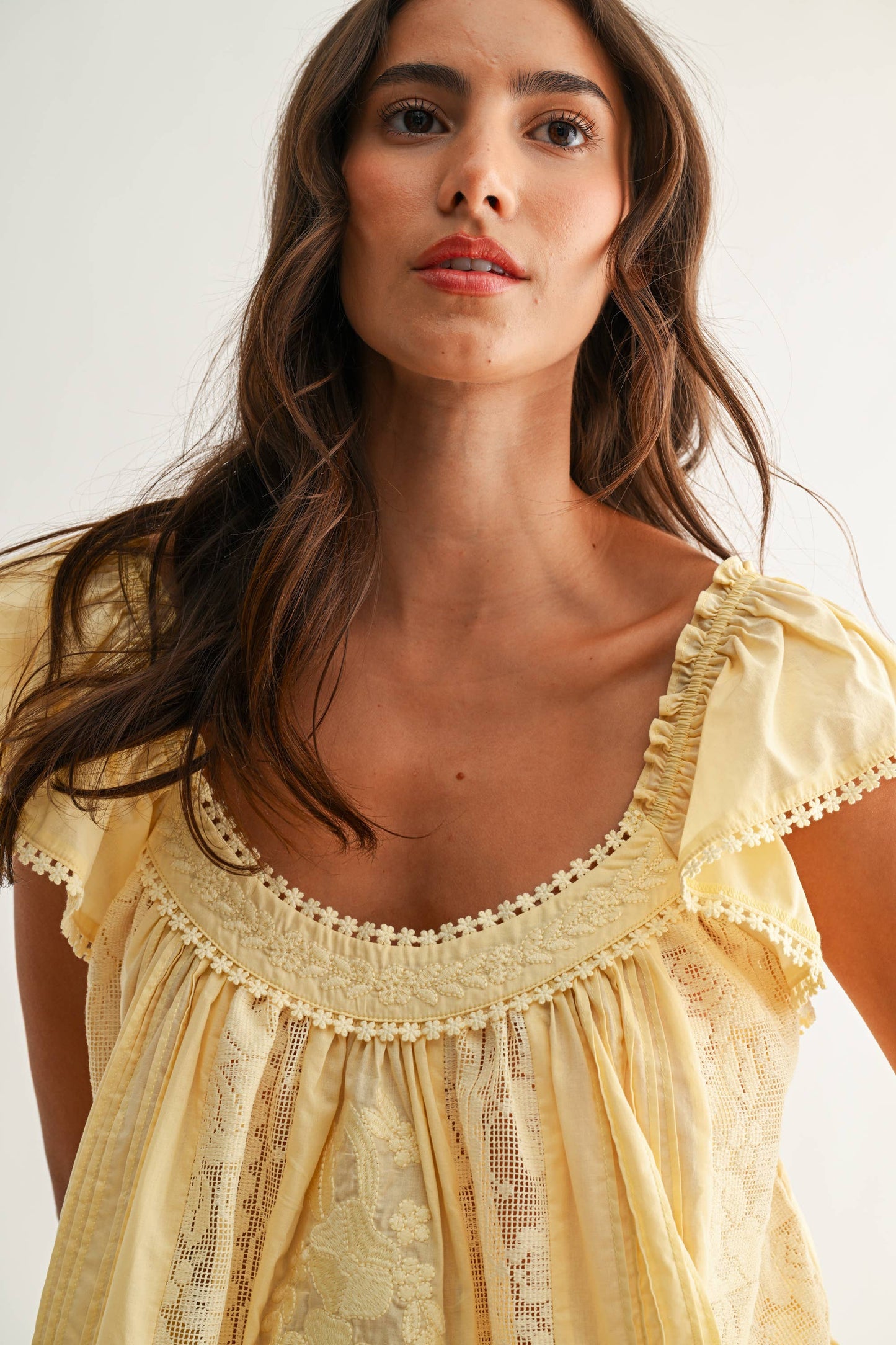 Gia Embroidered Lace Blouse